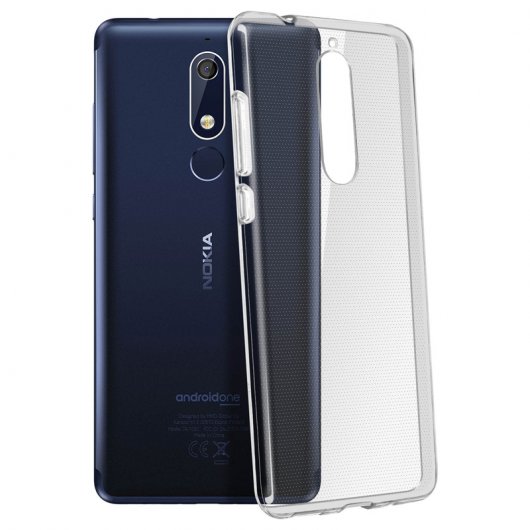 Avizar Funda de Silicona Flexible Transparente para Nokia 5.1