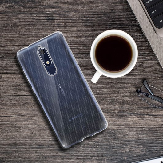 Avizar Funda de Silicona Flexible Transparente para Nokia 5.1
