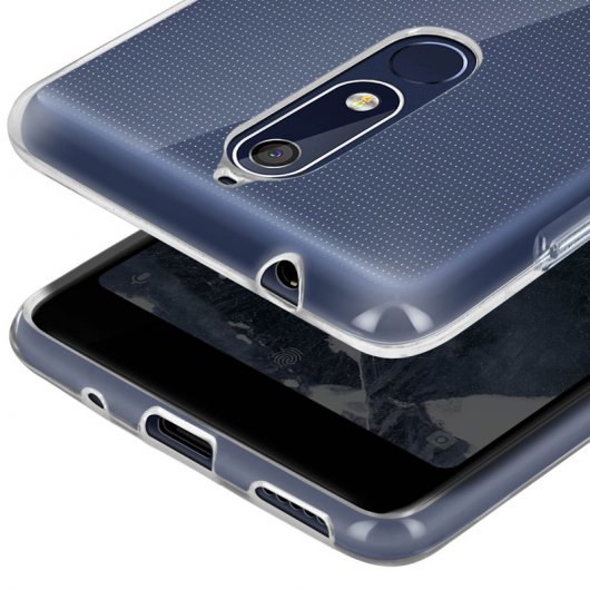 Avizar Funda de Silicona Flexible Transparente para Nokia 5.1