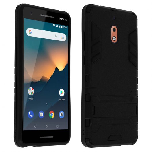 Avizar Funda Negra con Soporte para Nokia 2.1