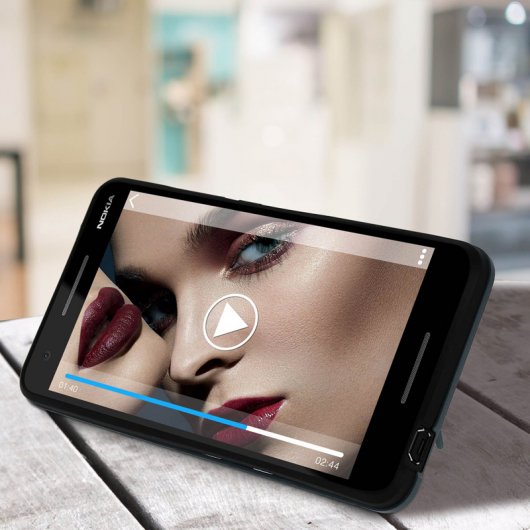 Avizar Funda Negra con Soporte para Nokia 2.1