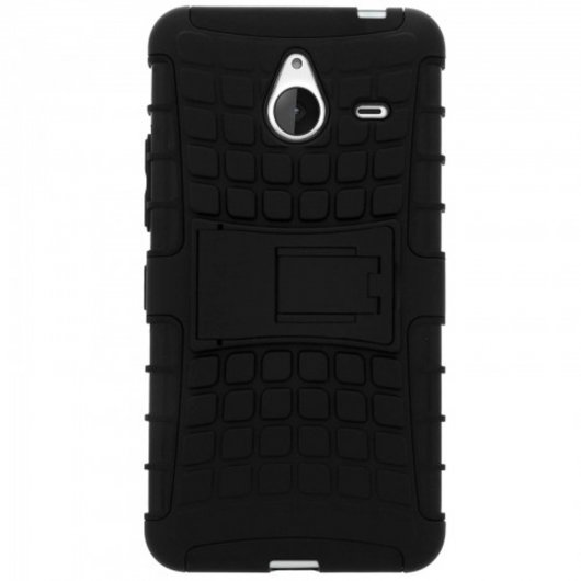 Avizar Funda Negra con Soporte para Nokia Lumia 640 XL