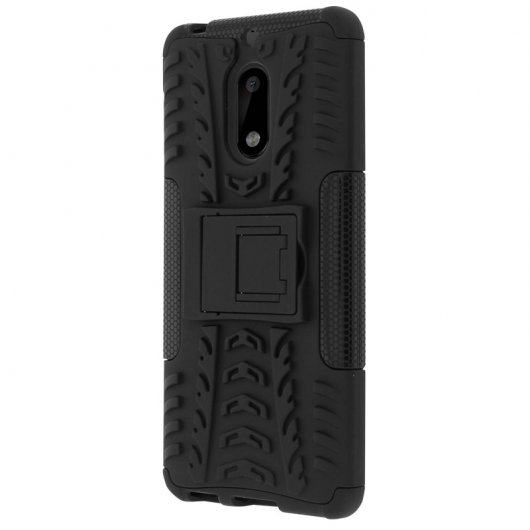 Avizar Funda Negra con Soporte para Nokia 6