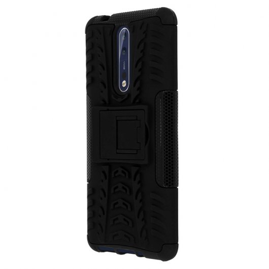 Avizar Funda Negra con Soporte Reforzado para Nokia 8