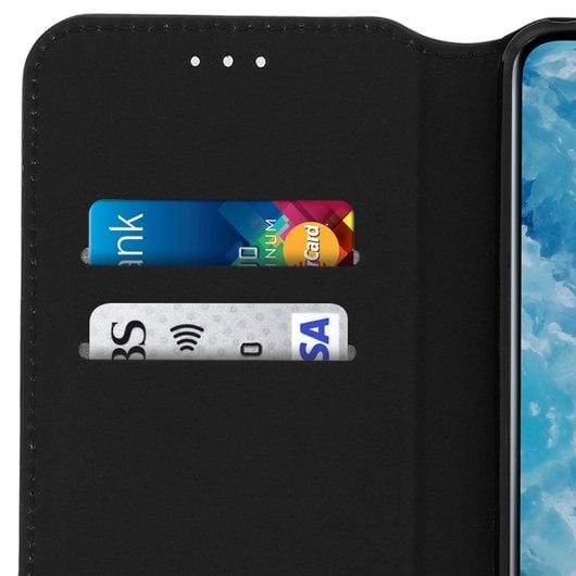 Custodia a libro nera Avizar con funzione supporto per Nokia 8.1