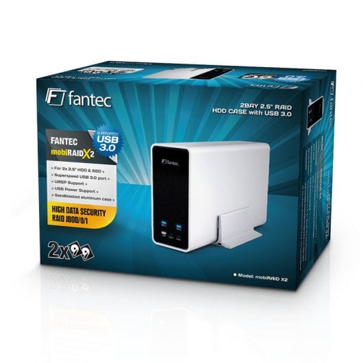 Fantec MobiRAID X2 Carcasa Externa Raid 2xHDD/SSD 2.5" SATA3 USB 3.0