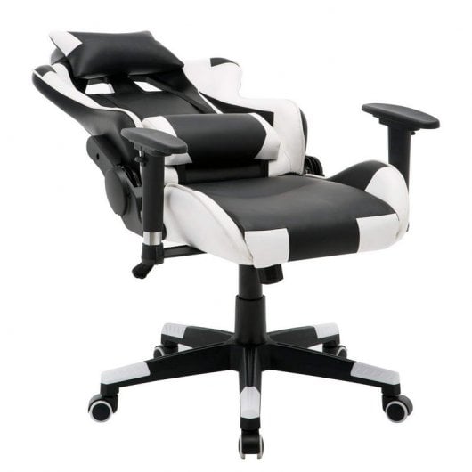 Cadeira de Escritório Racing Gamer Branca/Preta