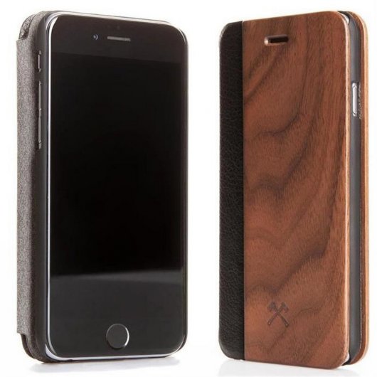 Woodcessories EcoFlip Funda de Madera Nogal para iPhone 7 Plus/8 Plus