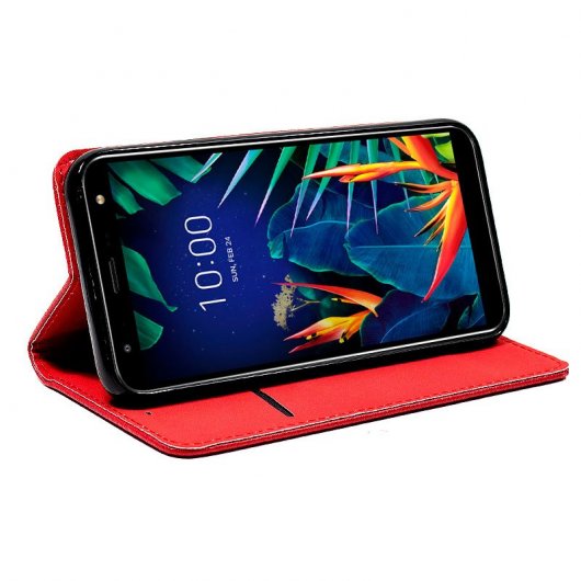 Cool Funda Flip Cover Liso Rojo para LG K40