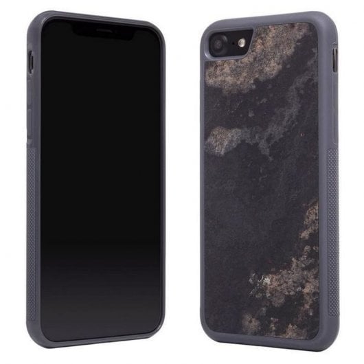 Woodcessories Bumper Case Stone Funda de Piedra Gris Granito para iPhone 7/8