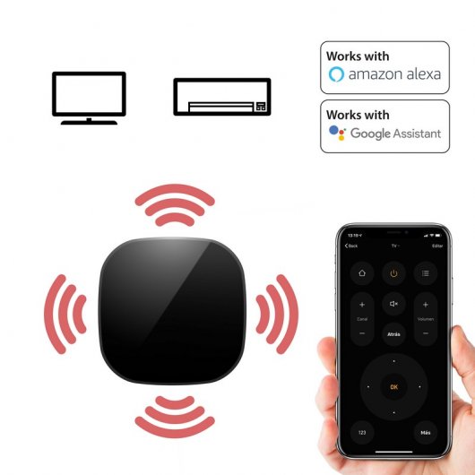 Unotec Mando a Distancia Universal WiFi Compatible Alexa y Google Home