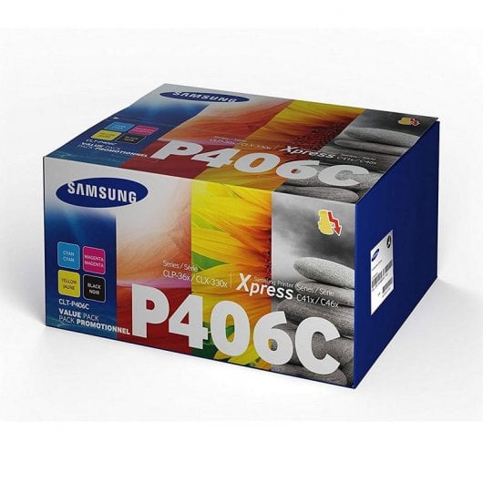 Samsung Pack de 4 cartouches de toner CLT-P406C noir/cyan/magenta/jaune