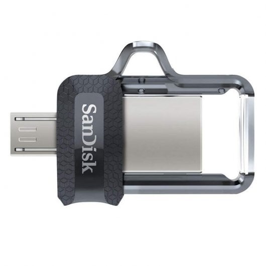 SanDisk Ultra Dual m3.0 lecteur USB flash 128 Go USB Type-A / Micro-USB 3.2 Gen 1 (3.1 Gen 1) Noir, Argent, Transparent