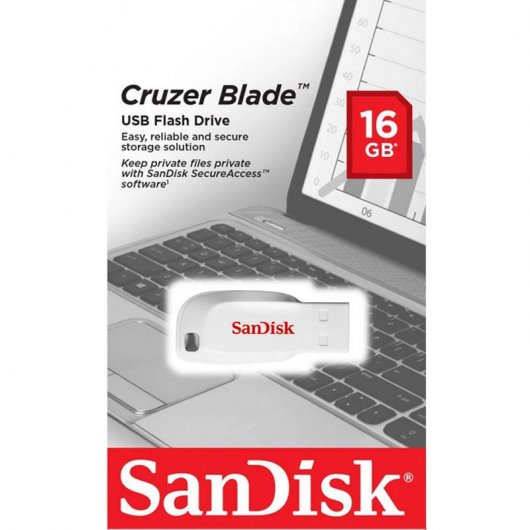 SanDisk Cruzer Blade 16GB USB Blanco