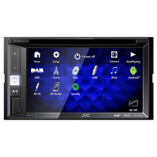 JVC KW-V255DBT Recetor Multimédia 6.2" Táctil DVD/CD/USB/Bluetooth/DAB+/Spotify/Android/iOS