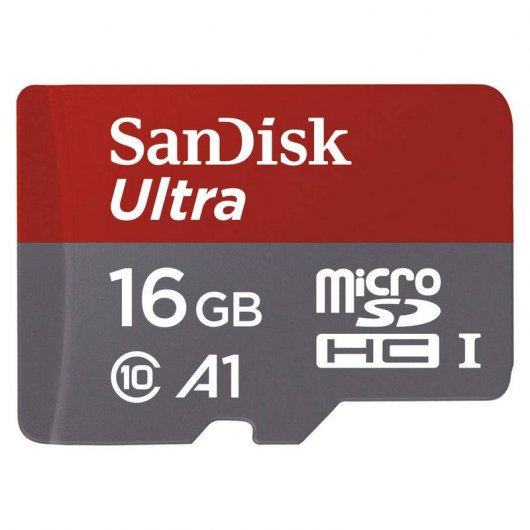 SanDisk Ultra MicroSDHC 16GB Clase 10 A1 + Adaptador SD