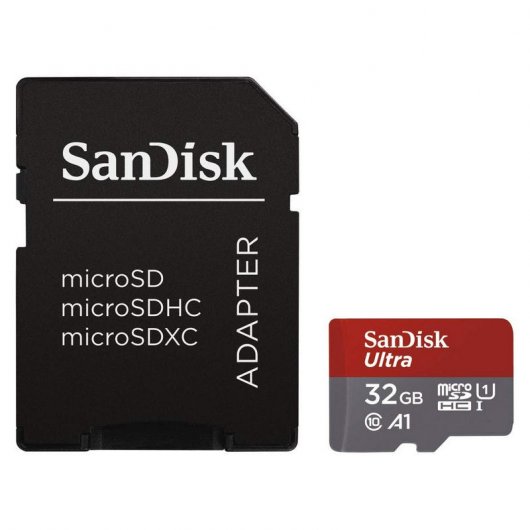 SanDisk Ultra MicroSDHC 32GB Clase 10 A1 UHS-I + Adaptador SD