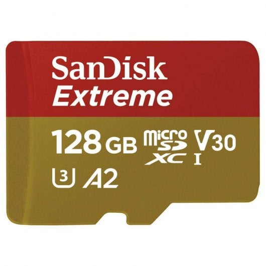 SanDisk Extreme MicroSDXC 128GB Clase 10 U3 V30 A2 UHS-I + Adaptador SD