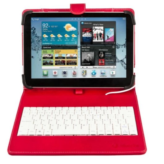 SilverHT Universalhülle mit MicroUSB-Tastatur Rot/Weiß für 9" - 10,1" Tablets