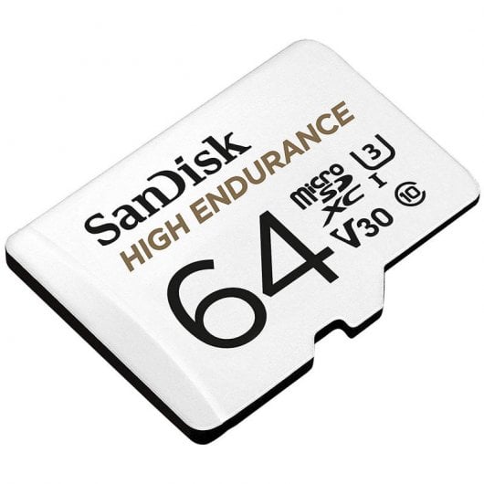 SanDisk MicroSDHC haute endurance 64 Go classe 10 U3 V30 UHS-I + adaptateur SD