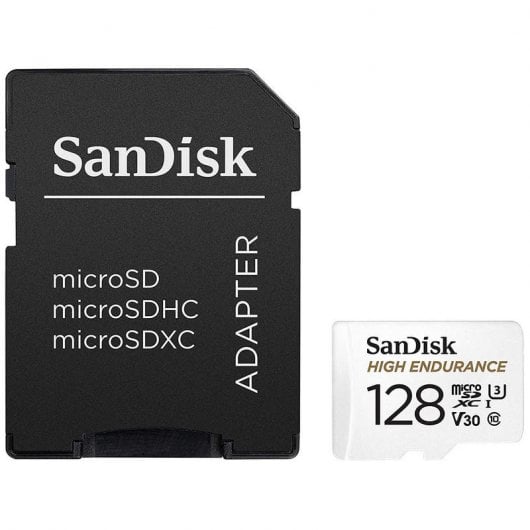 SanDisk High Endurance MicroSDHC 128 GB Classe 10 U3 V30 UHS-I + Adattatore SD