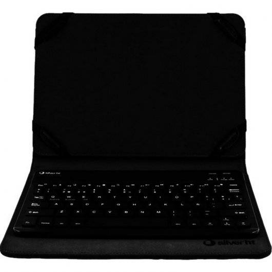 SilverHT Funda Universal Gripcase Bluetooth 3.0 Negra  + Teclado para Tablets 9" - 10.1"