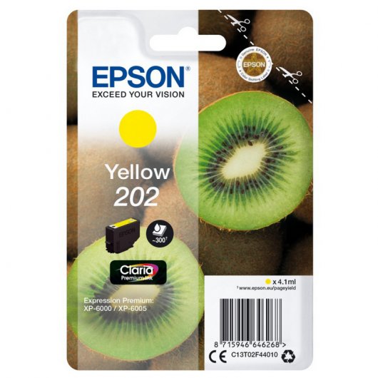 Epson Kiwi Singlepack Yellow 202 Claria Premium Ink