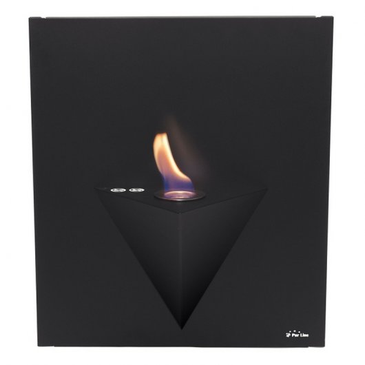 Purline Afrodita Biochimenea Eléctrica Mural 750W Acero Negro