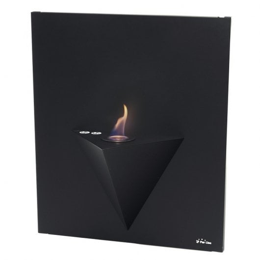 Purline Afrodita Biochimenea Eléctrica Mural 750W Acero Negro