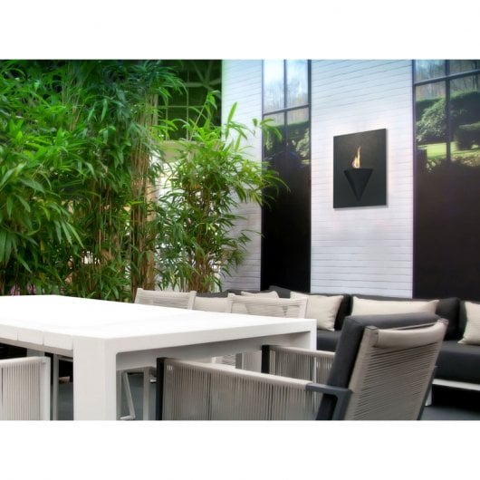 Purline Afrodita Biochimenea Eléctrica Mural 750W Acero Negro