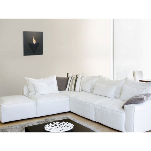 Purline Afrodita Biochimenea Eléctrica Mural 750W Acero Negro