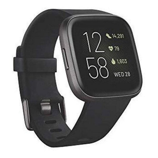 Fitbit Versa 2 Bluetooth NFC WiFi 40mm AMOLED Schwarz Wasserfest bis 50m SpO2 Pulsmesser