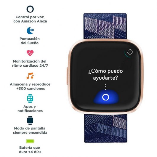 Fitbit Versa 2 Edición Especial Textil Azul Marino/Rosa
