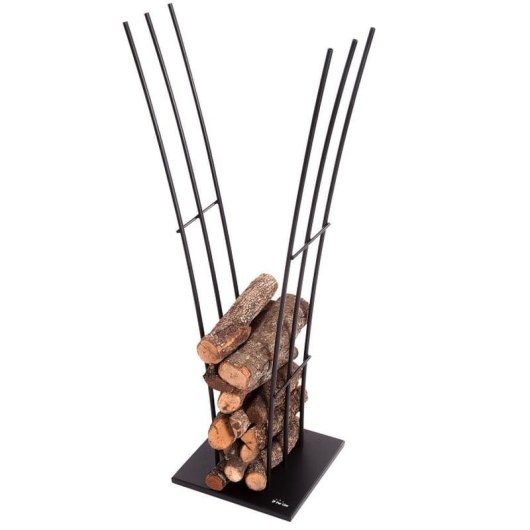 Purline EFP20 Porta Leña de Diseño Moderno Negro