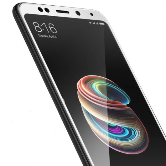 Avizar Protector de Pantalla de Cristal Templado Ultrafino Bordes Blancos para Xiaomi Redmi 5 Plus