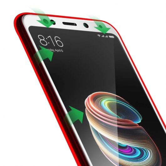 Avizar Protector de Pantalla de Cristal Templado Ultrafino Bordes Blancos para Xiaomi Redmi 5 Plus