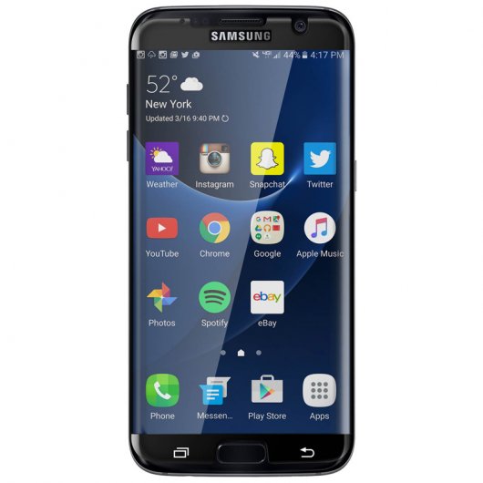 Avizar Protector de Pantalla de Cristal Templado Bordes Curvados Negros para Samsung Galaxy S7 Edge