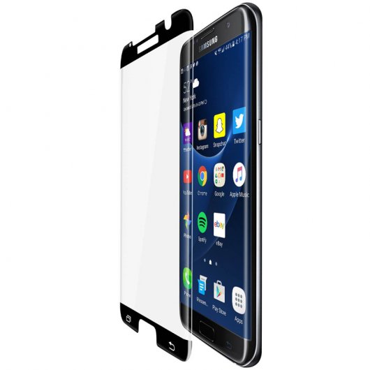 Avizar Protector de Pantalla de Cristal Templado Bordes Curvados Negros para Samsung Galaxy S7 Edge