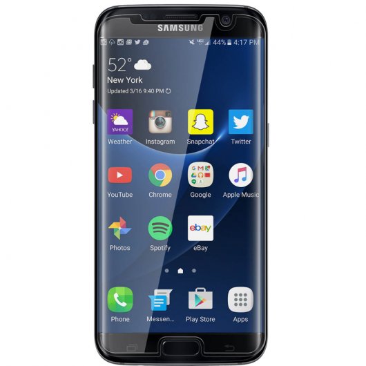 Protecteur d'écran en verre trempé ultra-fin Avizar, bords incurvés transparents pour Samsung Galaxy S7 Edge
