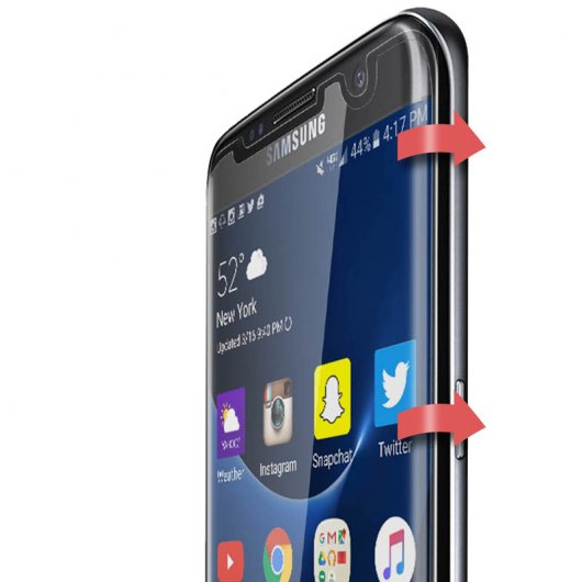 Protecteur d'écran en verre trempé ultra-fin Avizar, bords incurvés transparents pour Samsung Galaxy S7 Edge