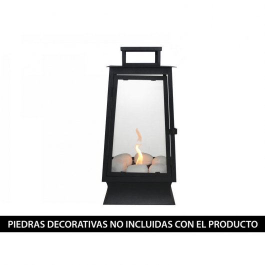 Purline MYSTIC Lareira de Mesa Farol com Vidro Temperado 1000W Preto