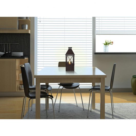 Purline MYSTIC Lareira de Mesa Farol com Vidro Temperado 1000W Preto
