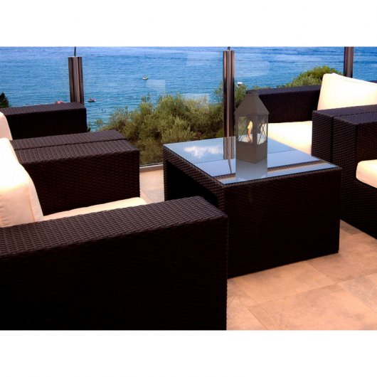 Purline MYSTIC Lareira de Mesa Farol com Vidro Temperado 1000W Preto