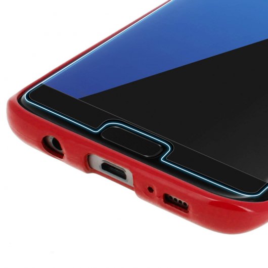 Avizar Protector de Pantalla de Cristal Templado Ultrafino Bordes Curvados Dorados para Samsung Galaxy S7 Edge