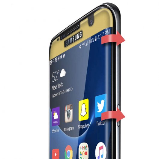 Avizar Protector de Pantalla de Cristal Templado Ultrafino Bordes Curvados Dorados para Samsung Galaxy S7 Edge