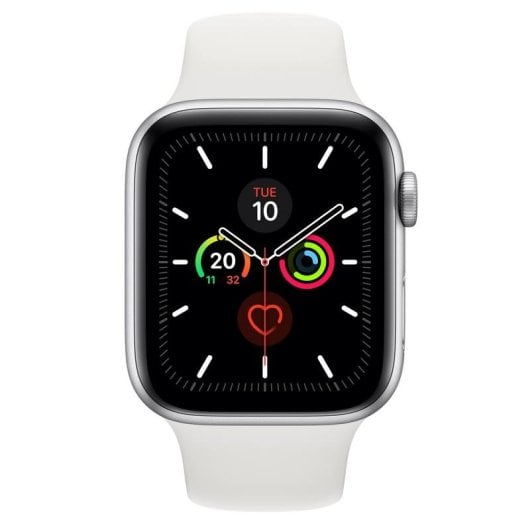 Apple Watch Series 5 GPS 44mm Retina OLED Argento Correa Bianca S/M Always-on Waterproof