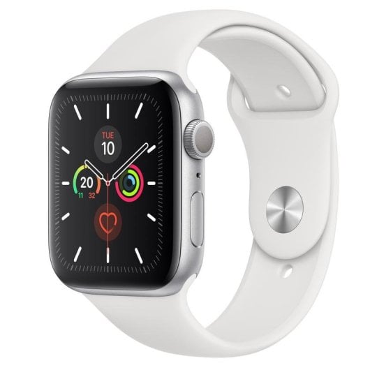 Apple Watch Series 5 GPS 44mm Retina OLED Argento Correa Bianca S/M Always-on Waterproof