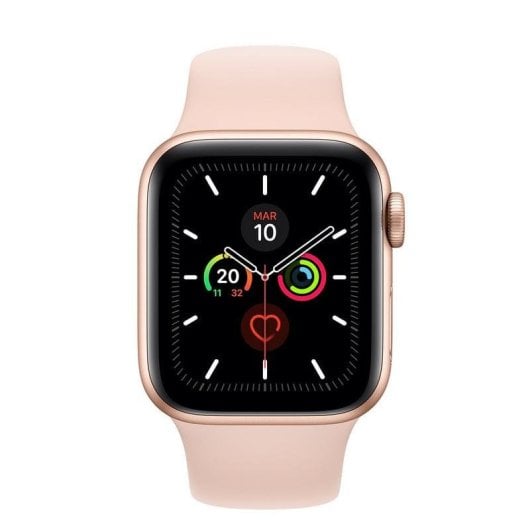 Apple Watch Series 5 GPS 44mm + Cellular Aluminio Dorado con Correa Deportiva Rosa Arena