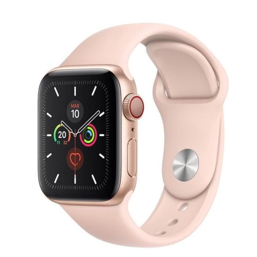 Apple Watch Series 5 GPS 44mm + Cellular Aluminio Dorado con Correa Deportiva Rosa Arena