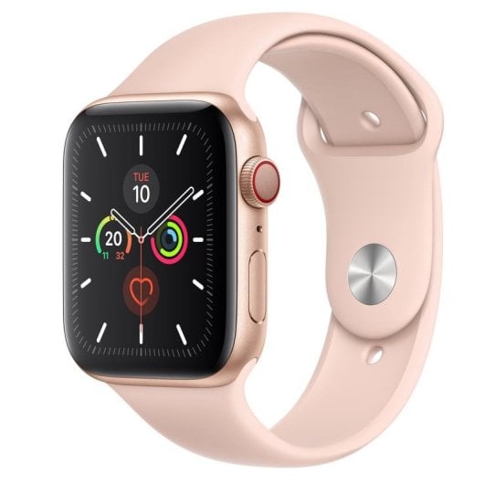 Apple Watch Series 5 GPS 44mm + Cellular Aluminio Dorado con Correa Deportiva Rosa Arena